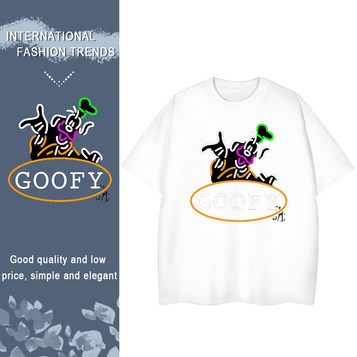 Free Shipping Unisex Tshirts 230g 100% Cotton letter High Street Hip Hop T-Shirts for Women Short Sleeve O-Neck Cartoon Print Wear
