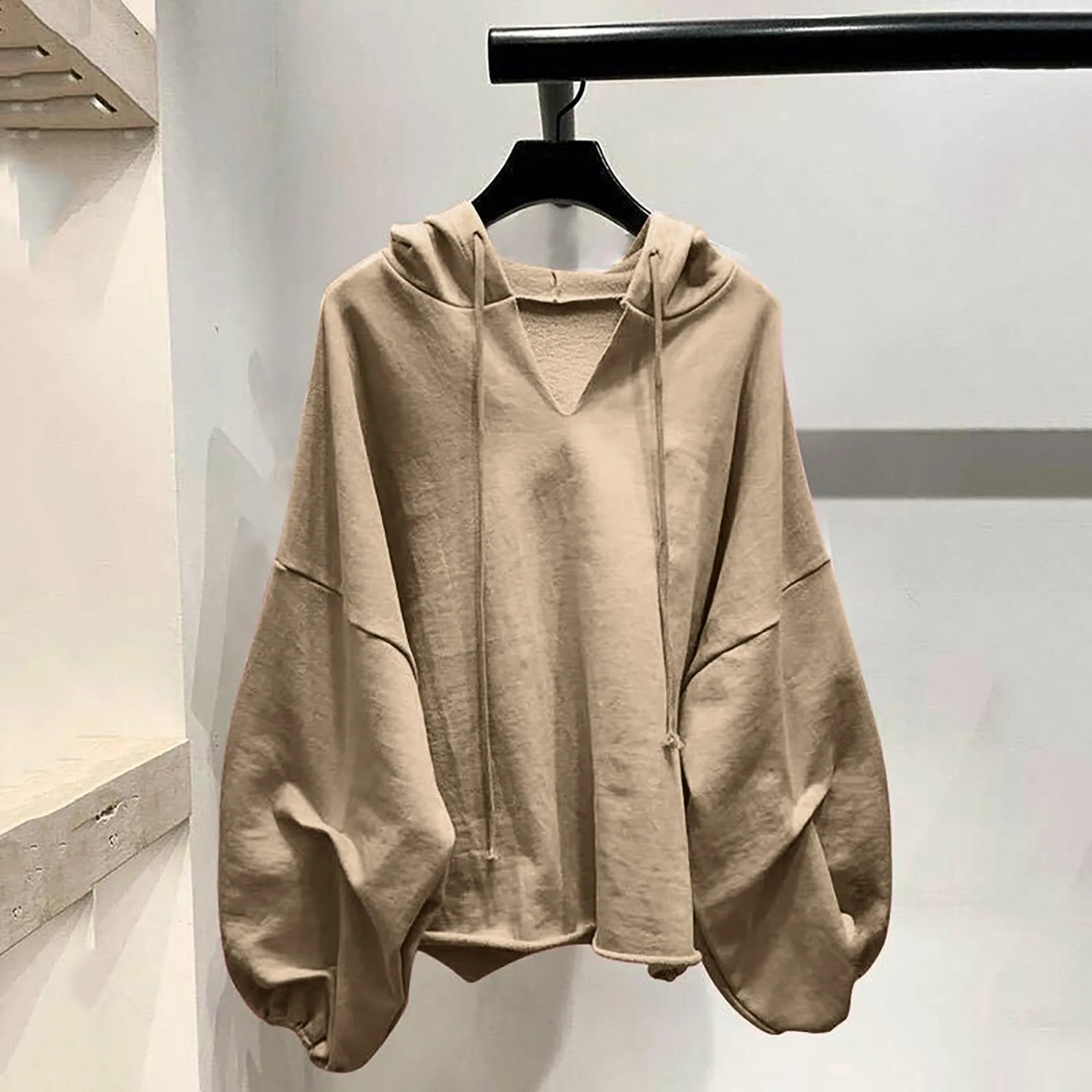 Fashion Thin Hooded Solid Color V Neck Loose Shirts for Women 2x Womens Tops Summer Dressy Tops for Women Summer 240824