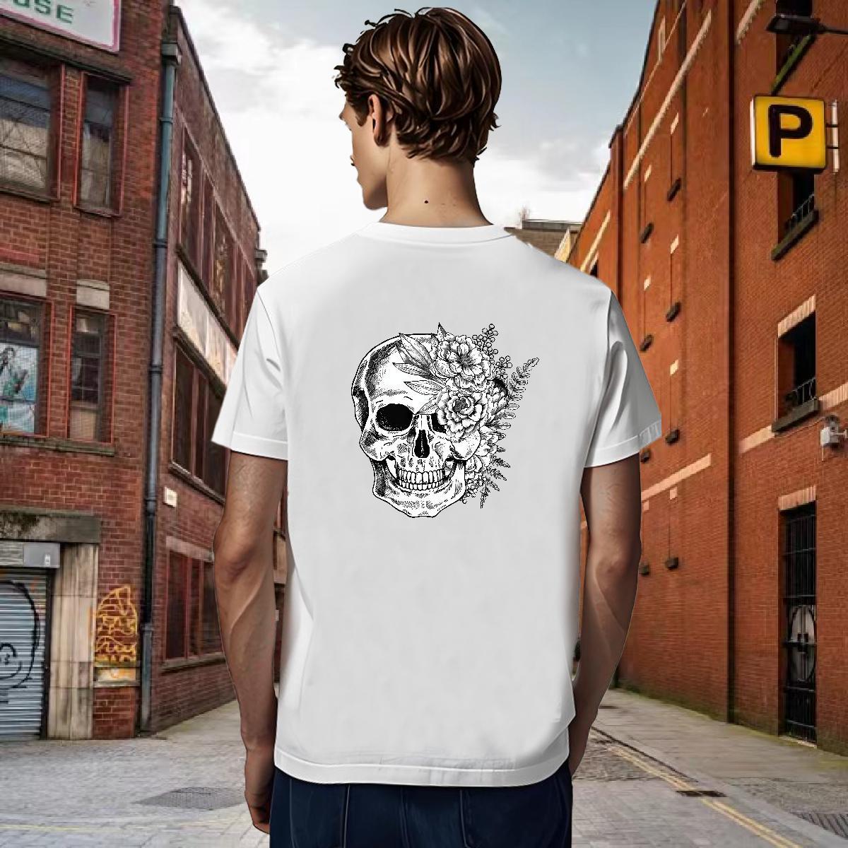 Cool Design T shirt 230g Cotton skull Sport Oversized 3XL 4XL Breathable Crew Neck Mens Tshirts New Arrival Top Tees