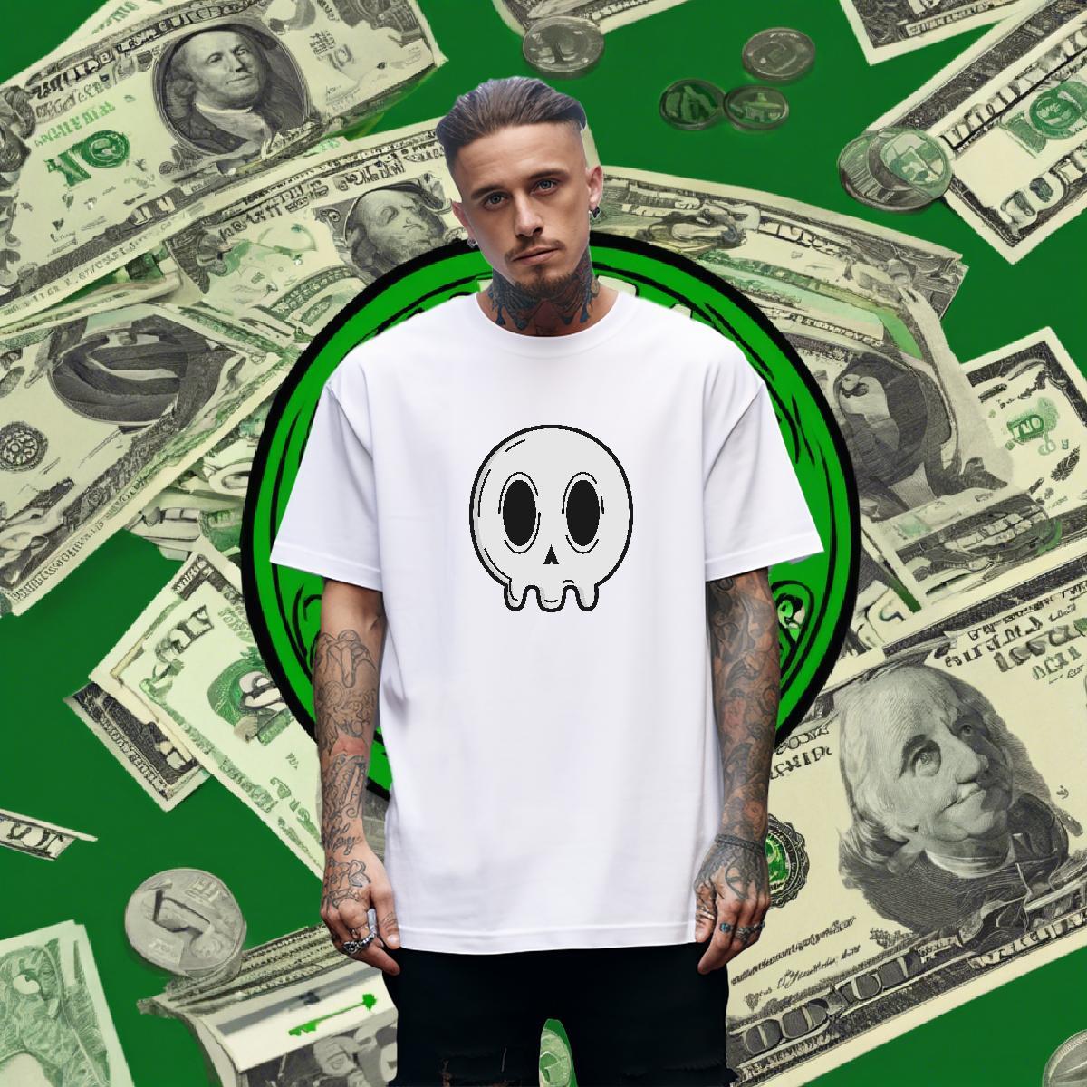 Brand Mens T Shirts 230g Pure Cotton skull Sport Skull Breathable Short Sleeve Tshirt for Man Woman Fashion Designer Clothes