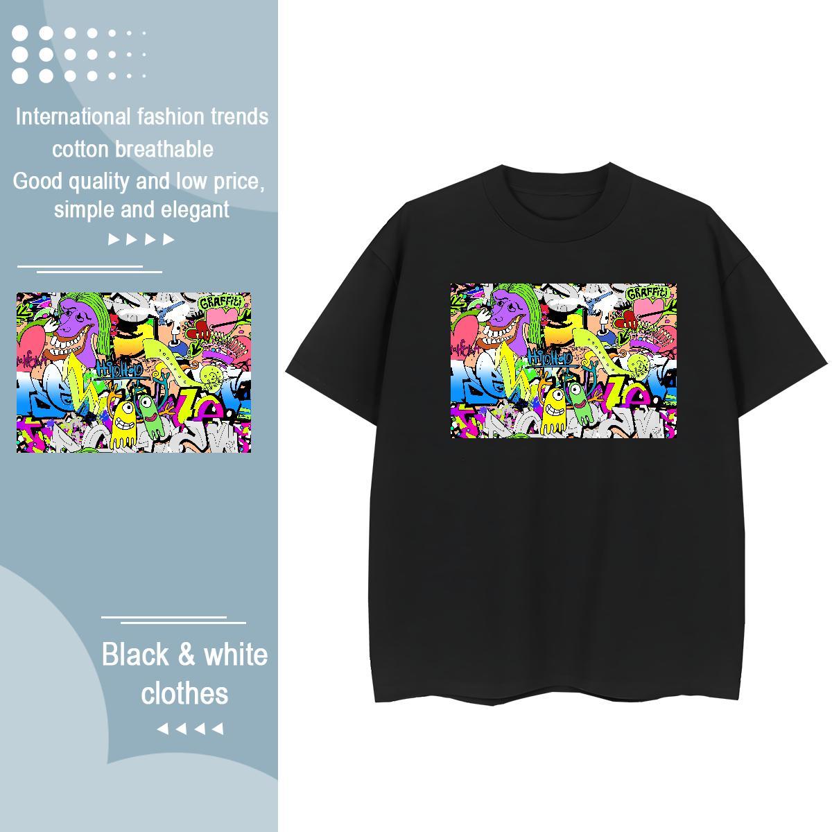 Brand Women Tshirts 230g Pure Cotton icon High Street Hip Hop T-Shirts Breathable Crew Neck Custom Printed Tees Shirts