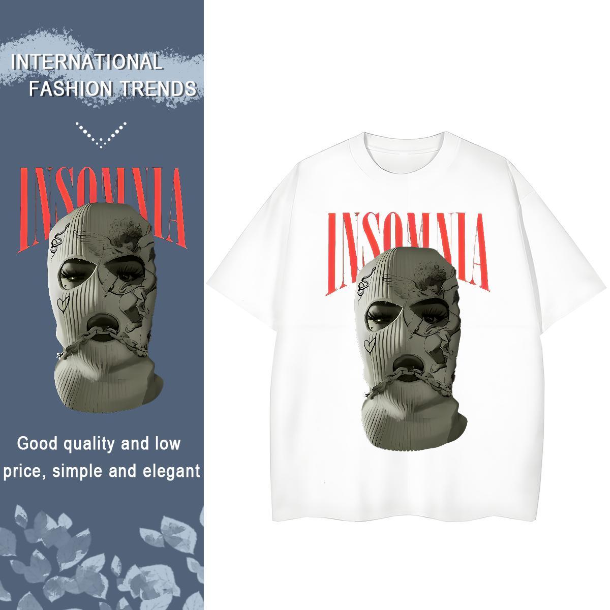 Comfortable Women Tshirts 230g 100% Cotton Masked man Casual Daily Wear T Shirts Women Breathable Customized Print Top Shirts