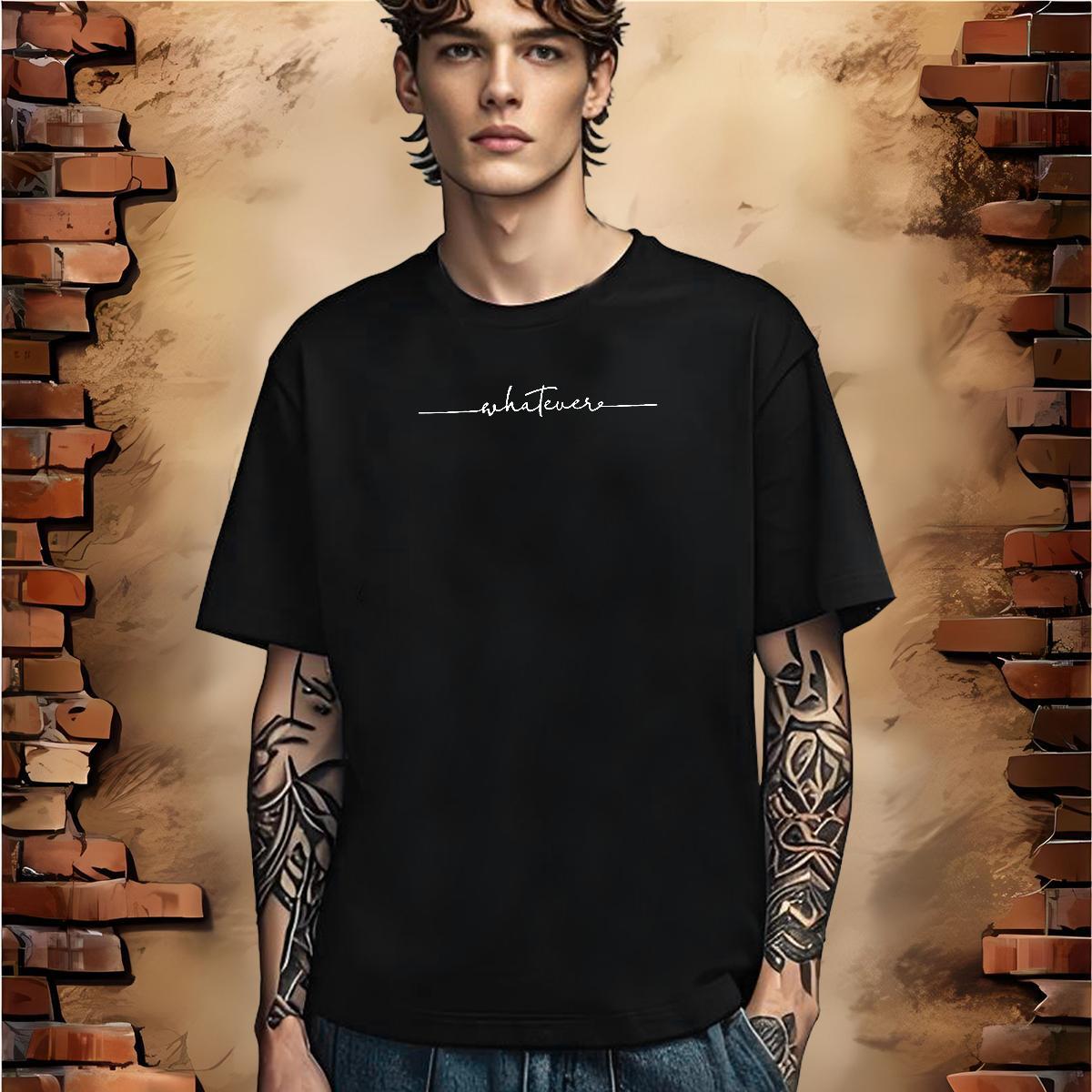 High Quality T shirt 230g 100% Cotton letter Daily Outfit Custom Big Size Round Neck Short Sleeve Men Tops Tees Classic Clothings