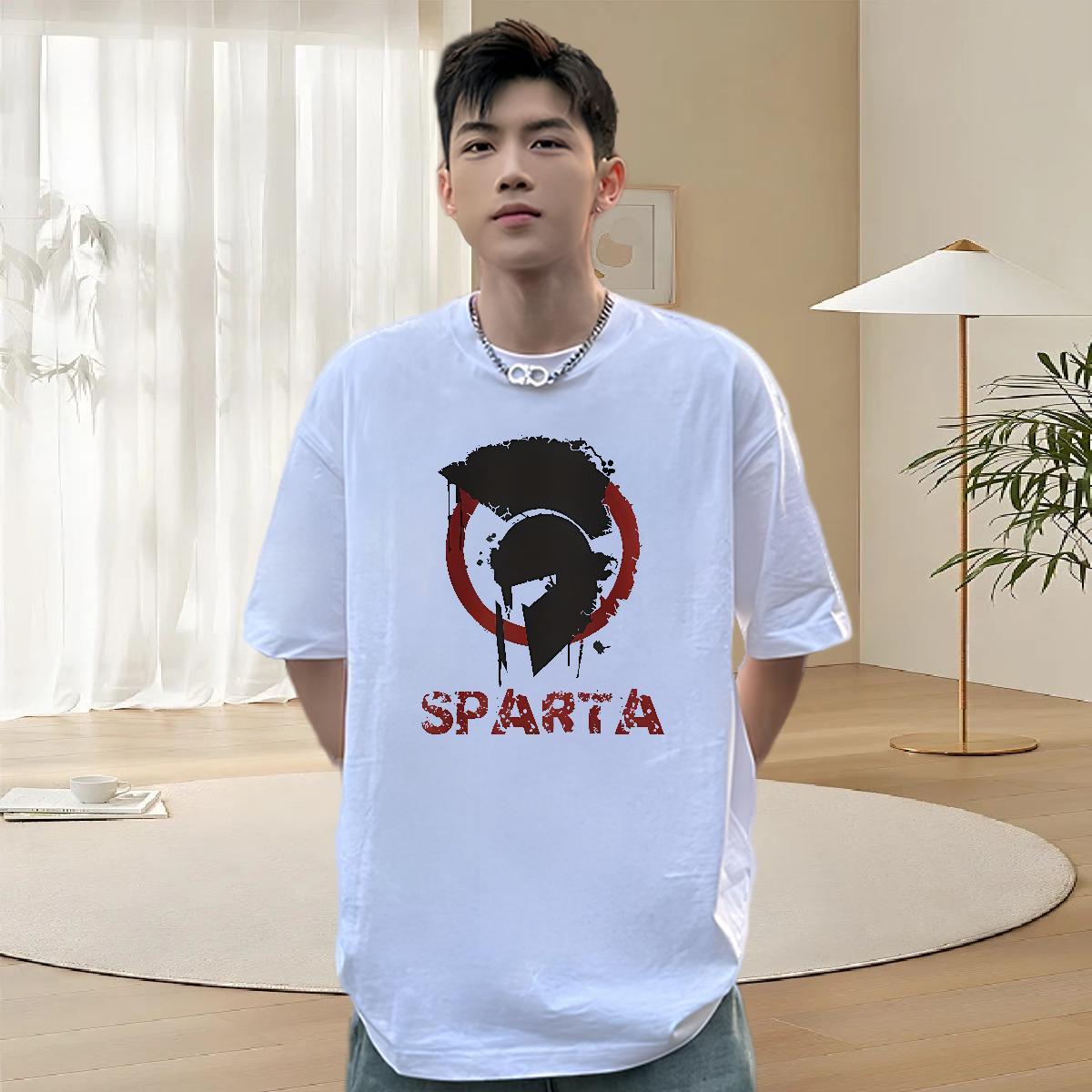 TOP Quality T shirt 100% Cotton 230g letter Street DIY Round Neck Short Sleeve Men Clothes T-Shirt Brand Tshirts