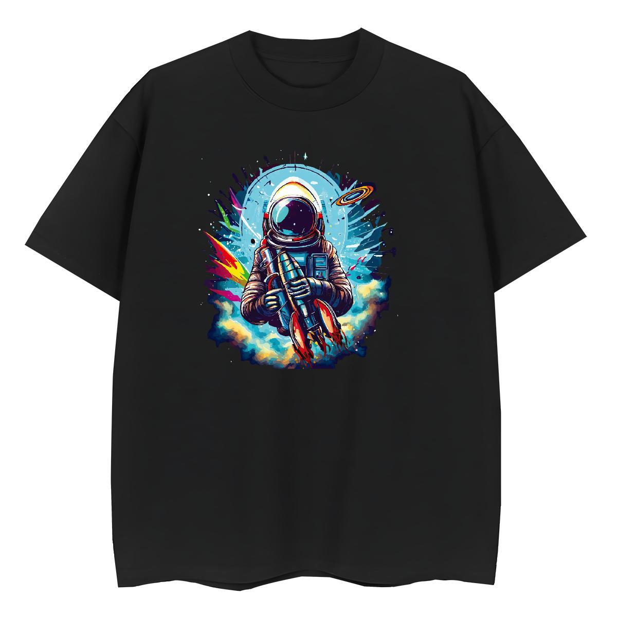 Popular Women Tshirts 100% Cotton 230g universe Daily Wear T Shirt For Woman Crew Neck Breathable Plus Size Custom Clothes Shirt
