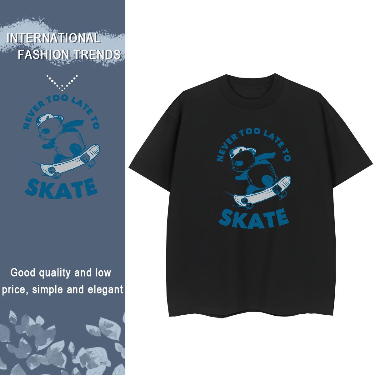 Brand Women Tees 230g Cotton letter Casual Daily Wear T-Shirts Crew Neck Breathable Cartoon Anime Tees Shirts