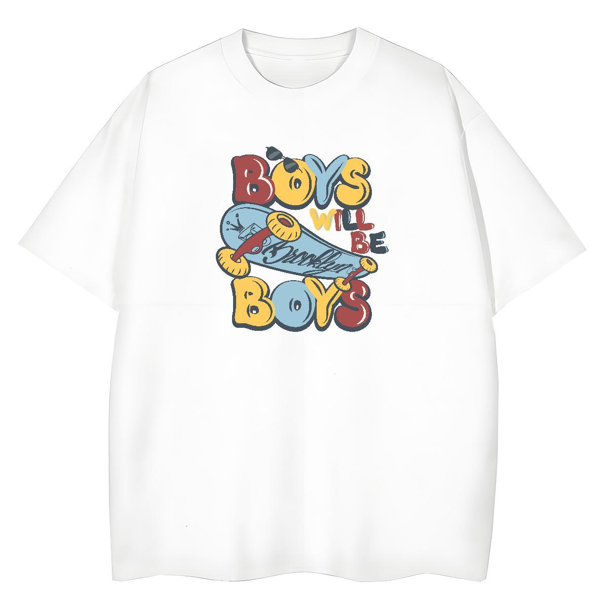 Loose Fit T-Shirts 230g Cotton letter Casual Daily Wear Custom Printed Breathable Crew Neck Couples T Shirts Stylist Tee Shirt