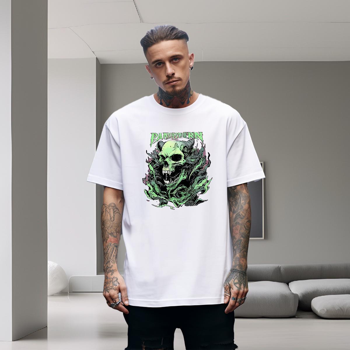 Free Shipping T-Shirts for Men 230g Cotton skull Beach Skull Breathable Men Clothes T-Shirt Fashion Designer Wear