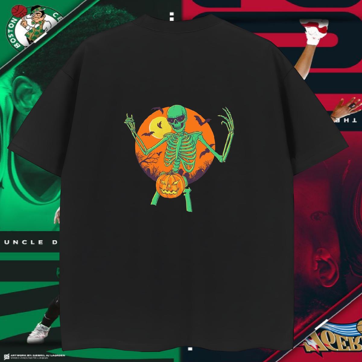 TOP Quality T-Shirts for Men 230g Cotton skull Hip Hop DIY Printed Round Neck Short Sleeve Men Tshirts Wholesale Clothings