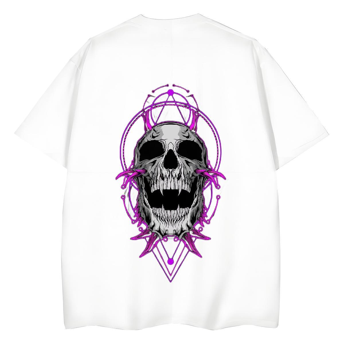 TOP Quality Mens T Shirts 230g Cotton skull Daily Outfit Oversized 4XL Breathable Soft Tshirt for Man Woman New Top Tees