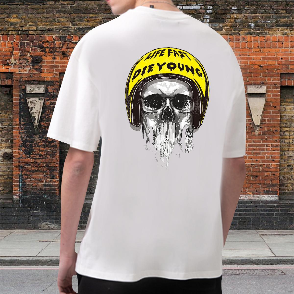 Popular Man T Shirts 230g Cotton skull Outdoor DIY Breathable Soft Men Tops Tees Free Shipping Clothes