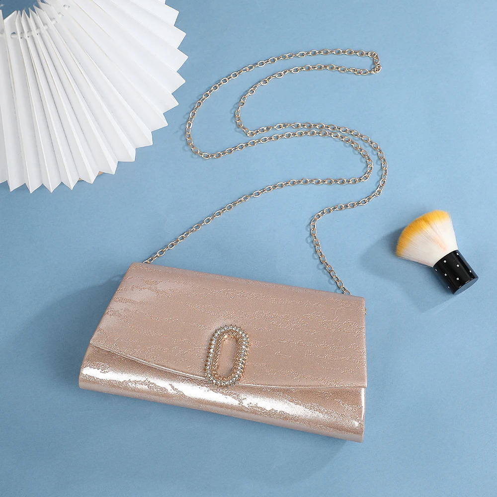 Handbag Women Party Wedding Clutch Evening Bag Fashion Leather Purse Lady Crystal envelop n chain bag 240824Z