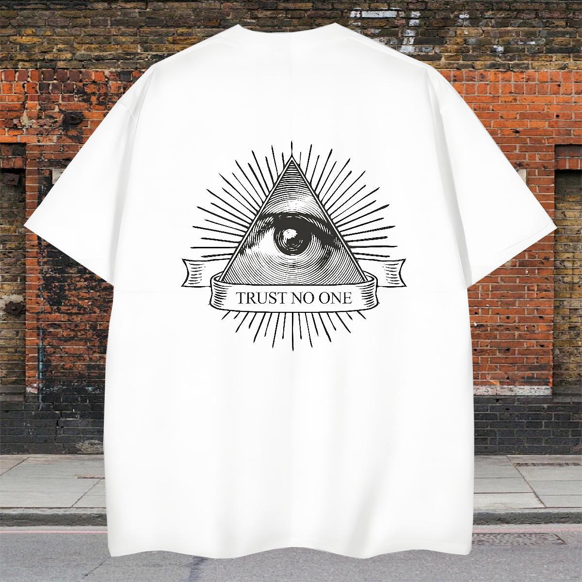 TOP Quality T Shirt For Man 230g Cotton eye of the devil Home Outdoor Cartoon Printing L-4XL Pure Cotton Couples T Shirts Classic Tees Shirts