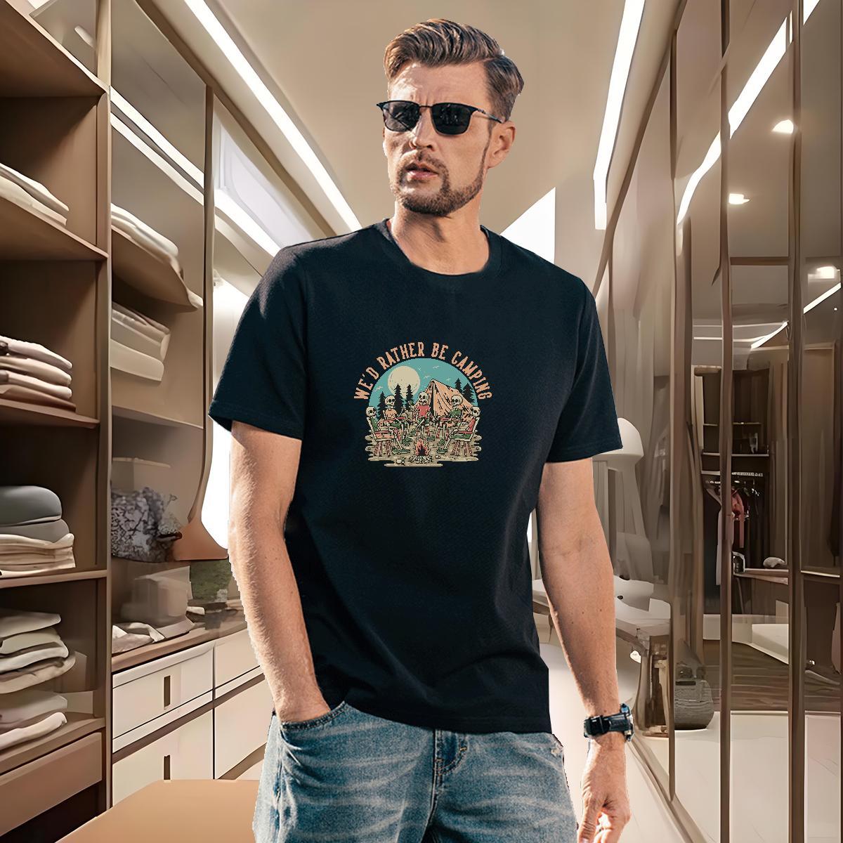 Loose T-Shirts 230g Cotton skull Casual Beach Asian Size Breathable Crew Neck Tshirt for Man Woman Stylist Clothes