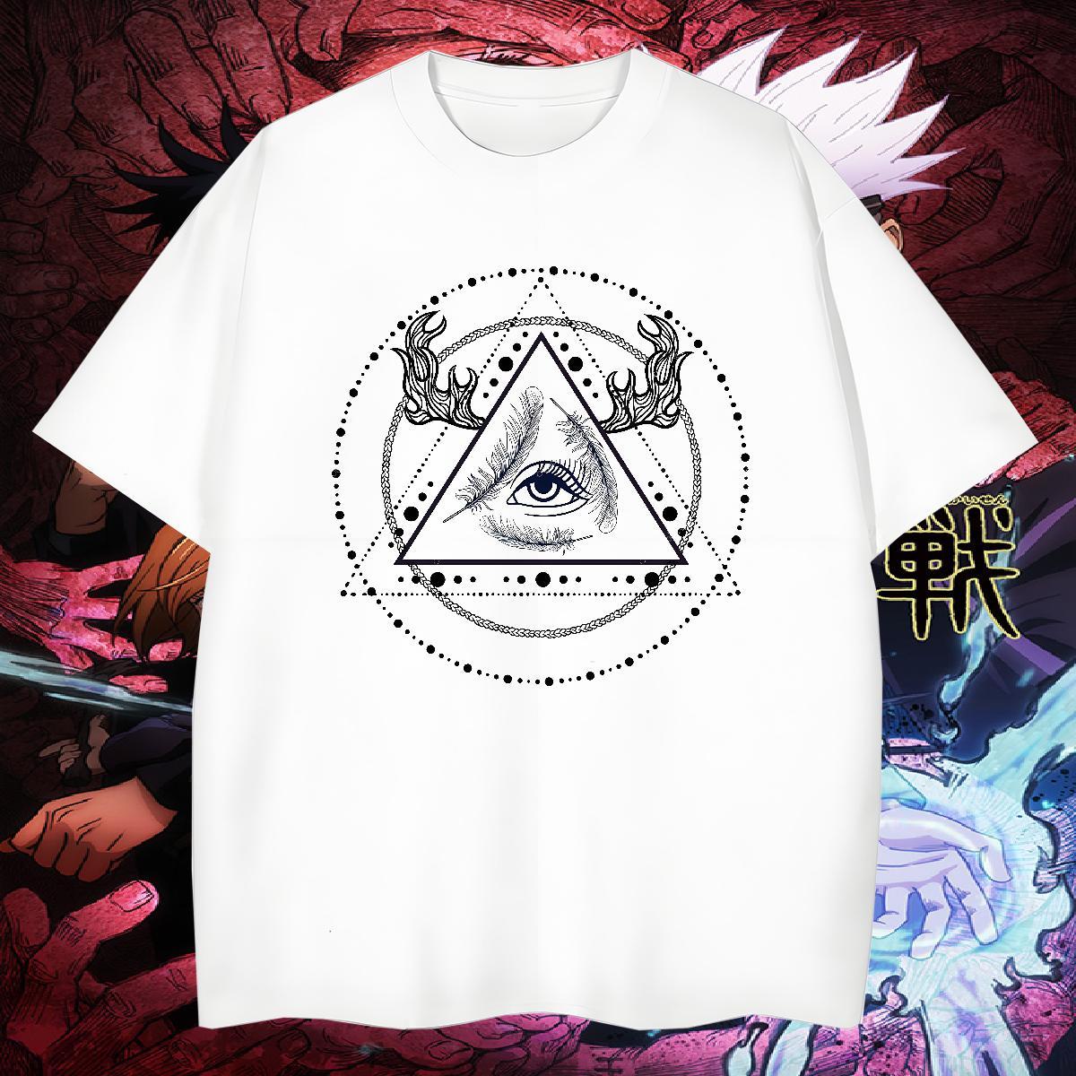 Loose Fit Man T Shirts 100% Cotton 230g eye of the devil Sport Custom Cartoon Breathable Soft Tshirt for Man Woman Wholesale Clothings