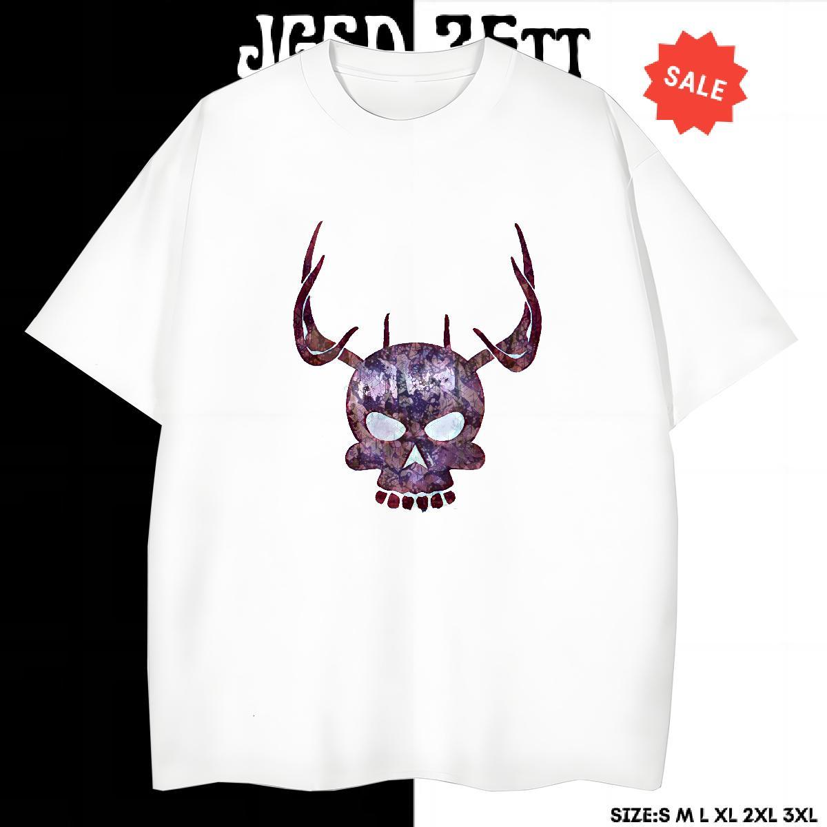 High Quality T-Shirts for Men 230g Cotton skull Sport Anime Print Short Sleeve Soft Men Tshirts 2024 New Tops Shirt