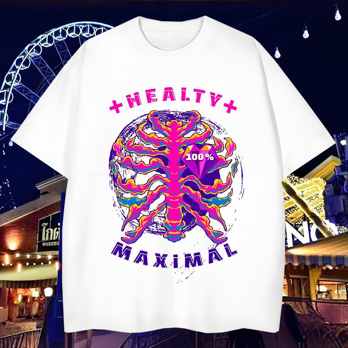 Cool Design T-Shirts for Men 100% Cotton 230g skull Summer Casual DIY O Neck Short Sleeves Couples T Shirts 2024 Tshirts