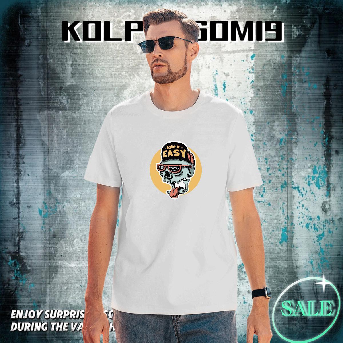 Unisex Men T Shirts 230g Pure Cotton skull Hip Hop Skull Breathable Crew Neck Men Tshirts 2024 Designer Top Tees