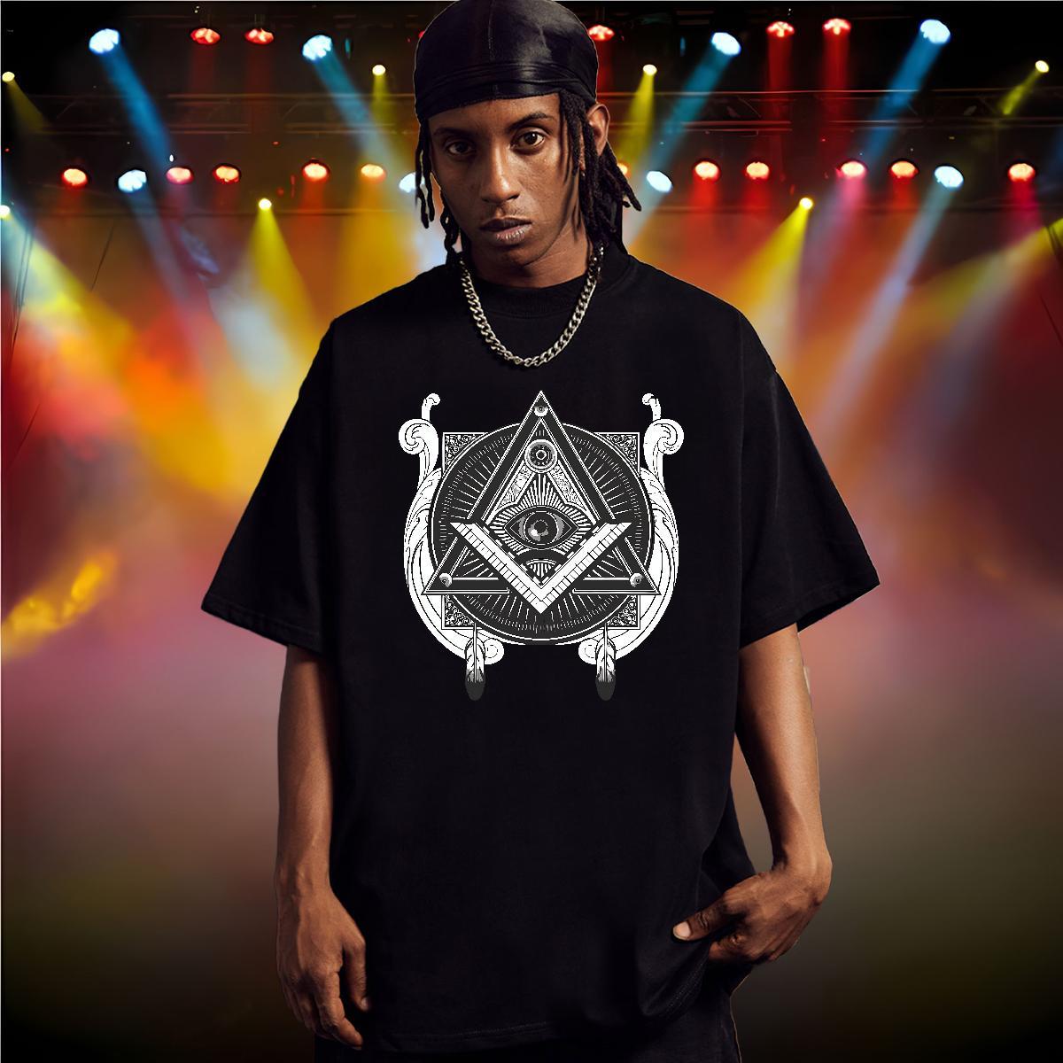 TOP Quality Mens T Shirts 230g 100% Cotton eye of the devil Spring Summer Graphic Breathable Soft Men Tshirts 2024 DIY Tops Tees