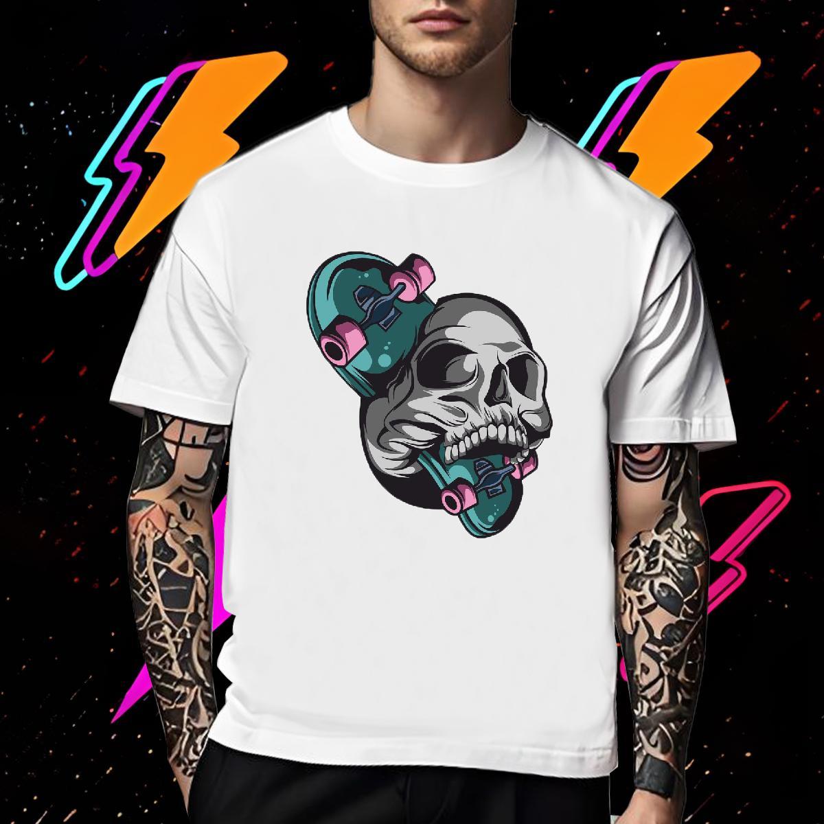 TOP Quality T shirt 100% Cotton 230g skull Sport Custom Printed Breathable Short Sleeve Men Tops Tees Factory Direct Clothes