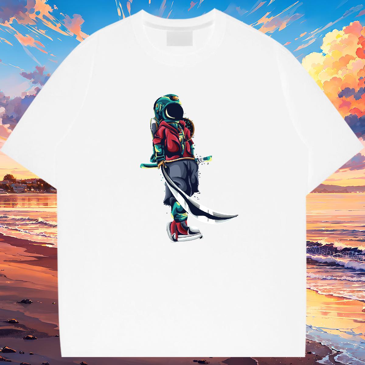 Brand Womens Tshirts 230g 100% Cotton universe Home Outdoor Woman T Shirts O-Neck Short Sleeve Customized Print Tops