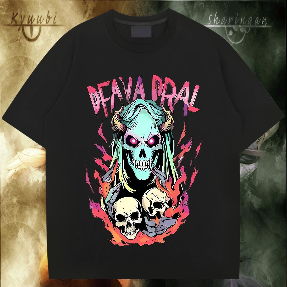 Loose Fit T-Shirts 230g Pure Cotton skull Casual Daily Wear Graphic Breathable Short Sleeve Tshirt for Man Woman Fashion Designer Tops