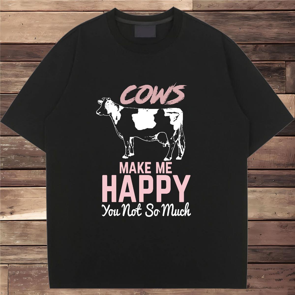 Free Shipping Womens Tshirts 230g Pure Cotton cows Outdoor T-Shirts Comfortable Custom Printed Tops Shirt