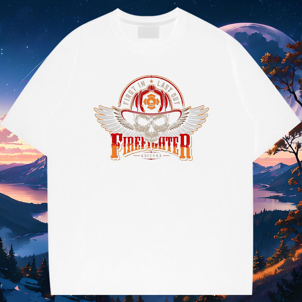 Classic T-Shirts 100% Cotton 230g skull Sports Casual Custom Big Size Crew Neck Breathable Men Tshirts 2024 Summer Tops Shirt
