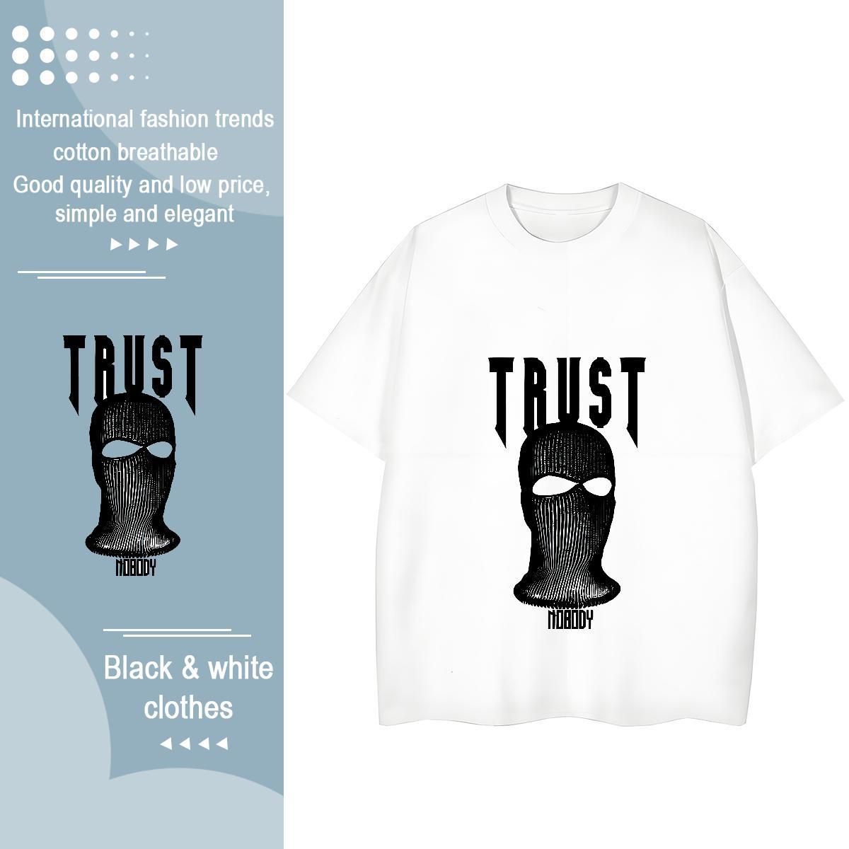 Loose T shirt 230g 100% Cotton skull Street wear Hip Hop Skull Breathable Short Sleeve Mens Tshirts Stylist Clothings