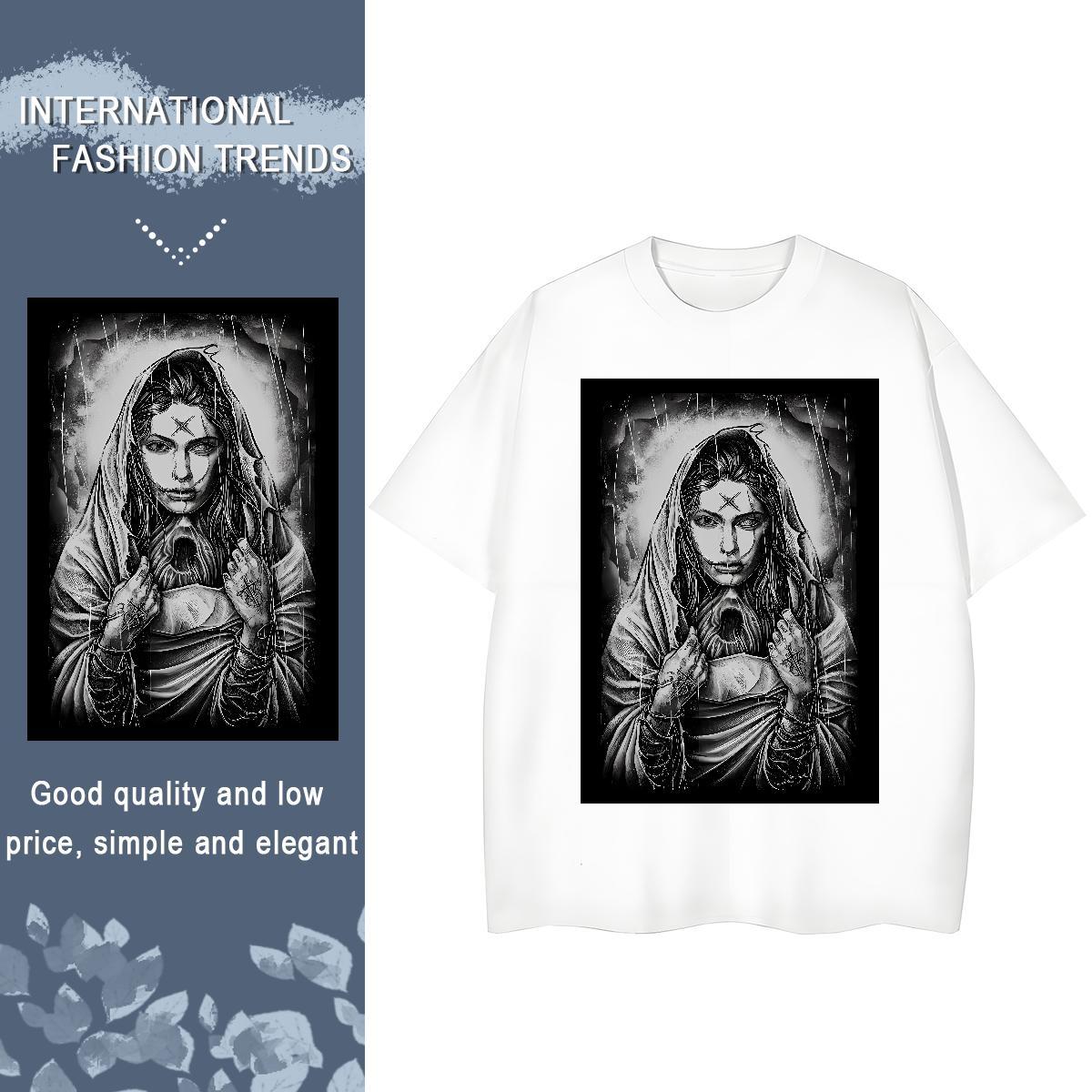 Nice Women Tshirts 230g 100% Cotton nun Street Wear Womens T Shirts Crew Neck DIY Printed Tops Tees