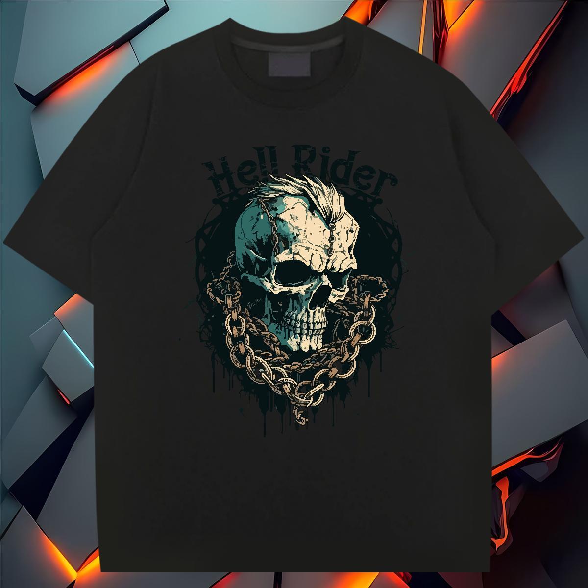 Unisex Man T Shirts 100% Cotton 230g skull Daily Outfit Oversized 3XL 4XL Breathable Crew Neck Couples T Shirts Fashion New Top Tees