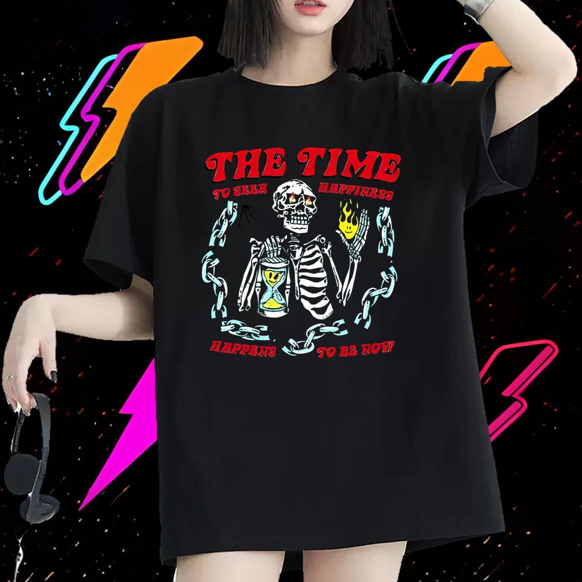 Free Shipping Couples T Shirts 230g 100% Cotton skull Casual Beach T Shirts Women Crew Neck Breathable Black Oversized Clothings