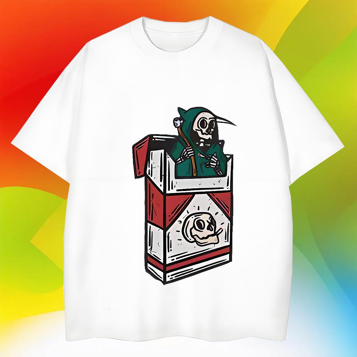 Brand Men T Shirts 230g 100% Cotton skull Street wear Hip Hop Custom Printed Pure Cotton Men Clothes T-Shirt 2024 DIY Tshirts