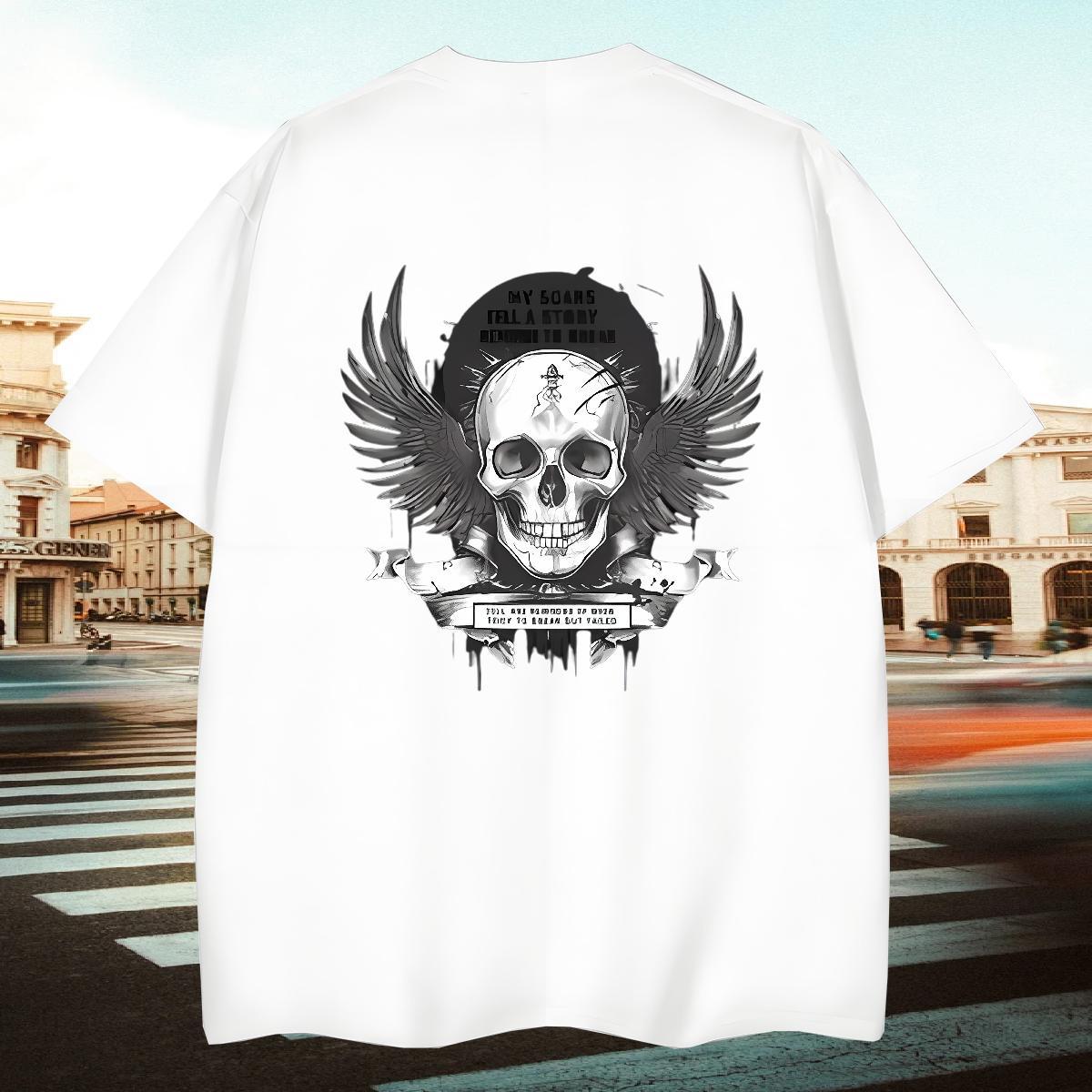 Designer Mens T Shirts 230g Pure Cotton wing Daily Outfit Black Oversized Breathable Short Sleeve Mens Tshirts Fashion Designer Tee Shirt