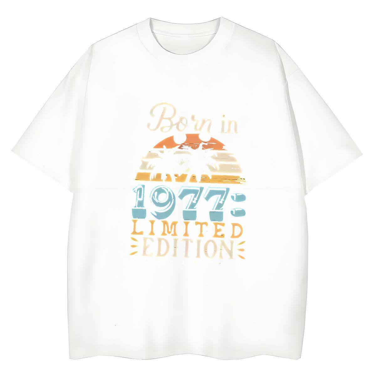 5A Couples T Shirts 230g 100% Cotton letter Street T-Shirts for Women Breathable Short Sleeve DIY Anime Printed Tops Shirt