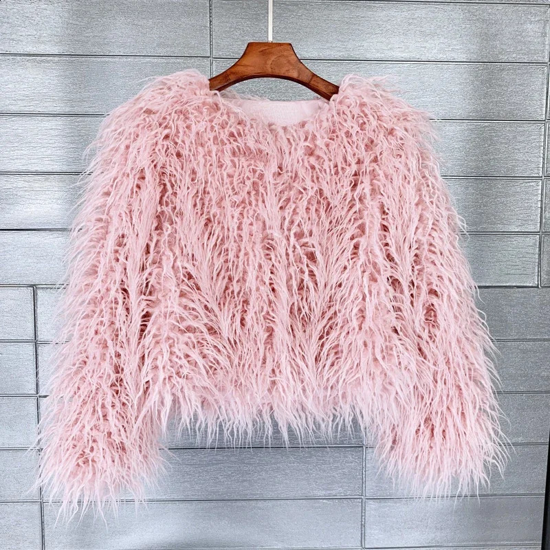 Warm artificial jacket womens fur coat loose large size 6XL winter furry 240824