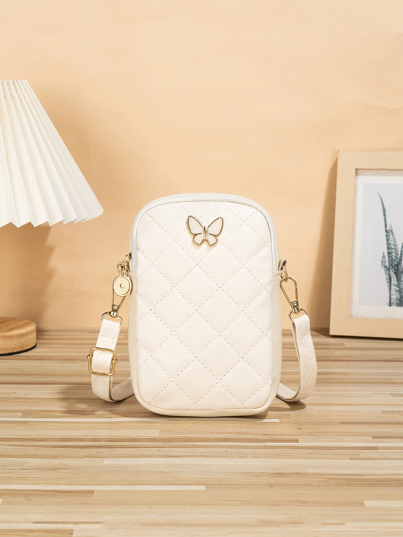 Dia Embroidered Bow Decorative Mobile Phone Bag Womens Crossbody White Suitable For Various Scenes 240824 B2