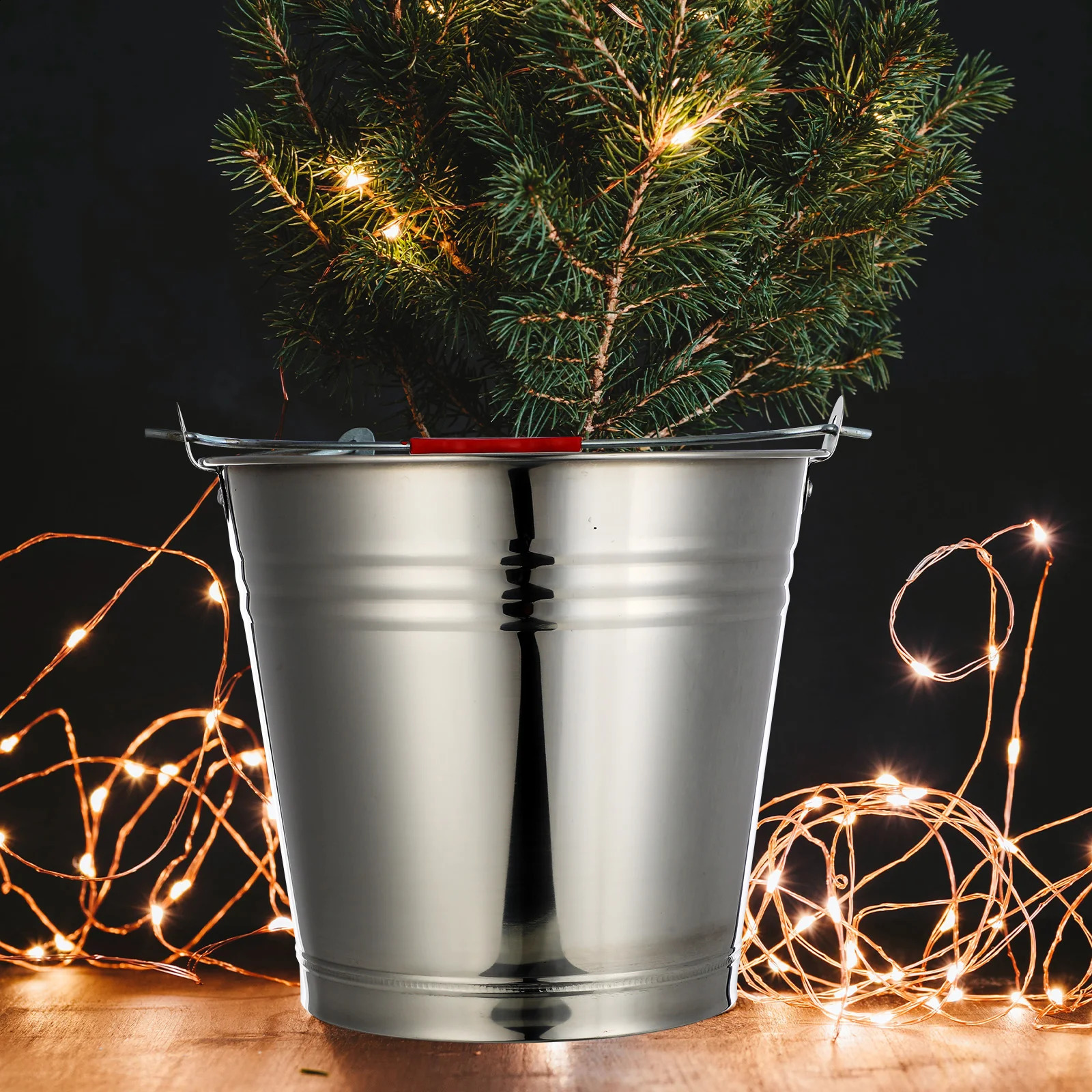 Stainless steel square plastic metal paint household bucket with lid milk cube 240824