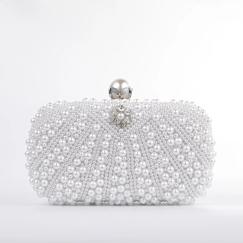 Trendy Pearl Dinner Bag Chain Strap Shoulder Elegant Celebrity Handheld Evening Dress Marriage Party Storage 240824