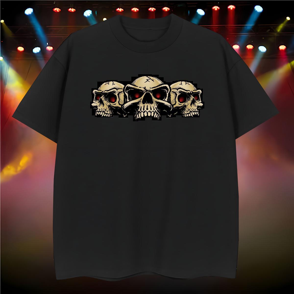 Loose Fit T-Shirts for Men 230g Pure Cotton skull Street Wear Custom Big Size Breathable Short Sleeve Men Clothes T-Shirt Classic Tshirts