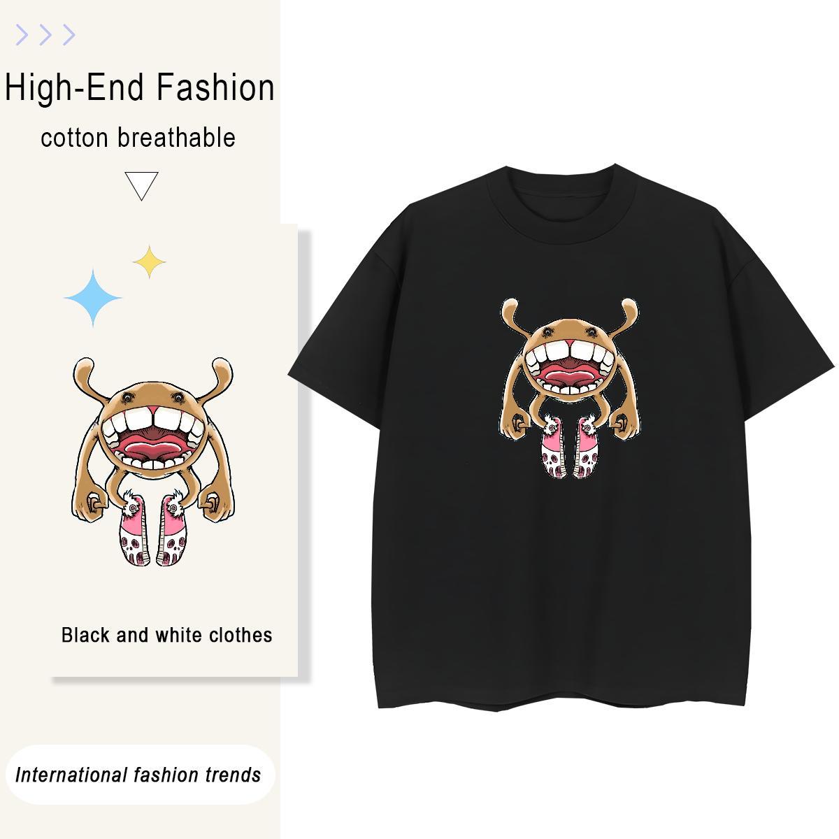 Designer Unisex Tshirts 230g Cotton icon Sports Street Wear Women T Shirts O Neck Short Sleeves Cartoon Floral Printing Tops Tees