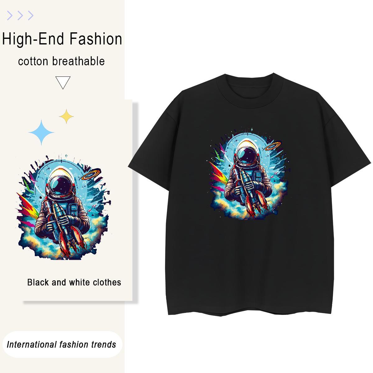 Popular Women Tshirts 100% Cotton 230g universe Daily Wear T Shirt For Woman Crew Neck Breathable Plus Size Custom Clothes Shirt