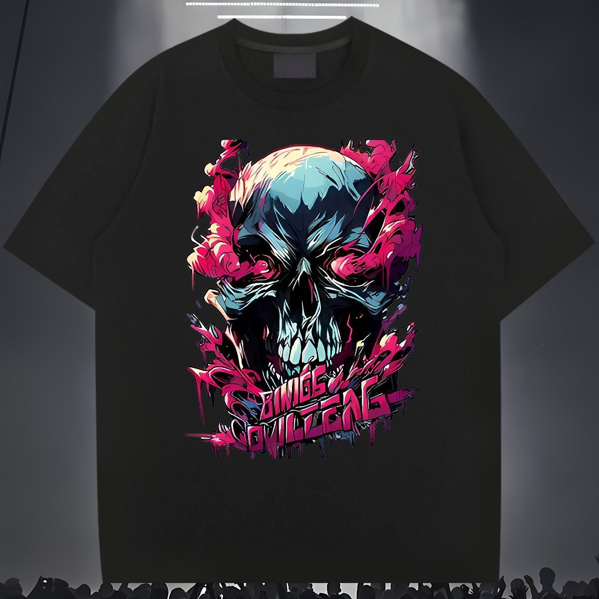 TOP Quality T-Shirts 230g Cotton skull Daily Wear Graphic Breathable Mens Tshirts Designer Tops Shirt