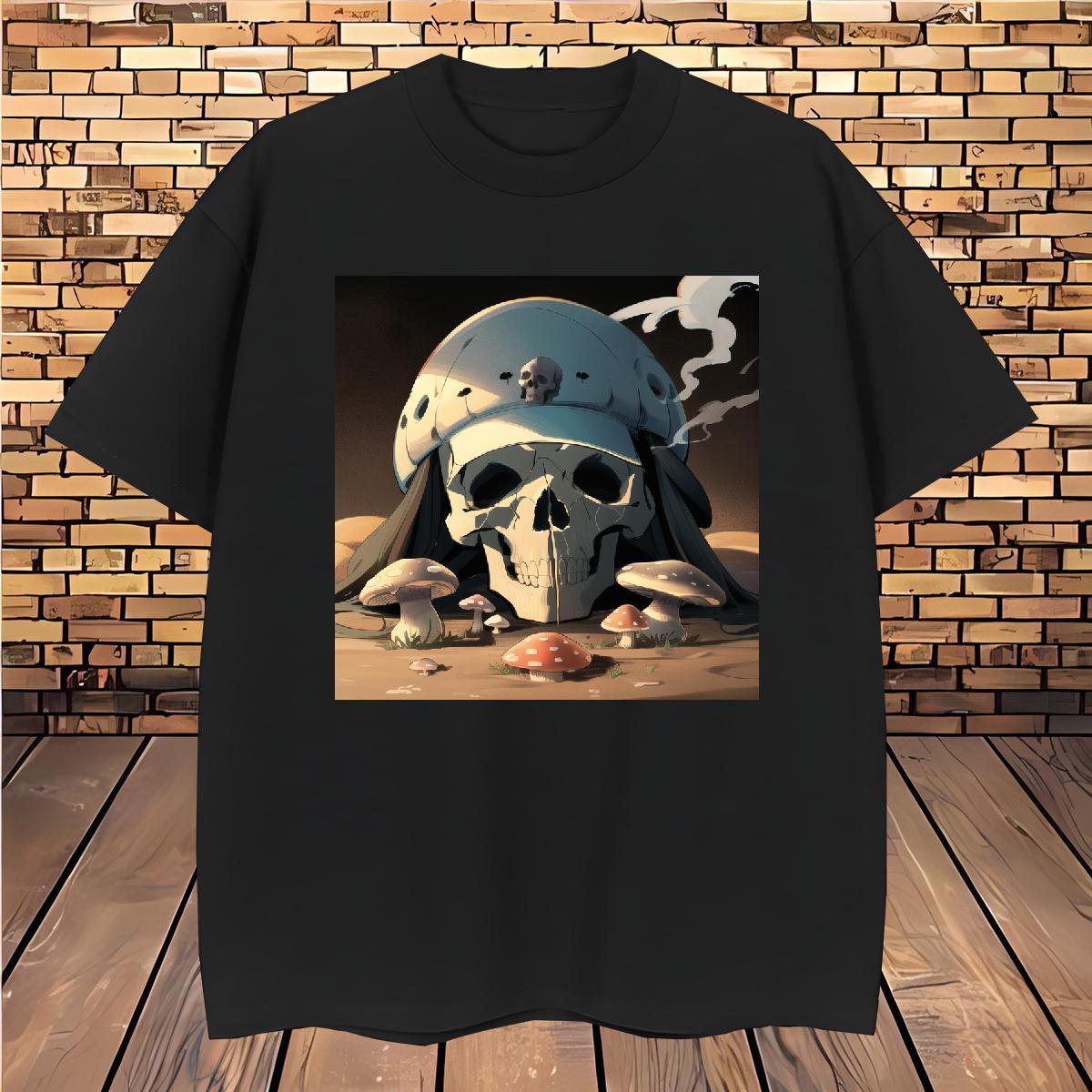 Wholesale T shirt 230g Cotton skull Street wear Hip Hop Black Oversized Breathable Short Sleeve Couples T Shirts Fashion Top Tees