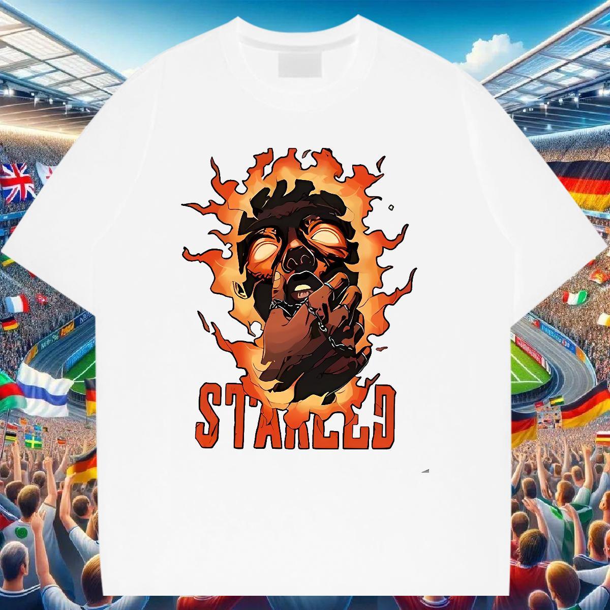 High Quality Man T Shirts 230g Pure Cotton skull Casual Daily Wear DIY Printed Breathable Short Sleeve Tshirts Customized Clothings