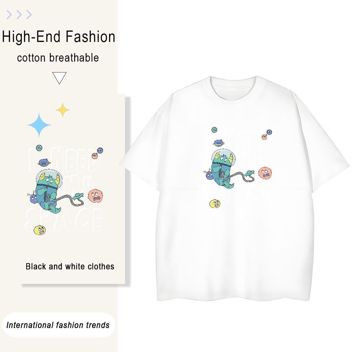 Nice Lady T shirt 100% Cotton 230g USA Casual Woman T Shirts Breathable Crew Neck DIY Anime Polos