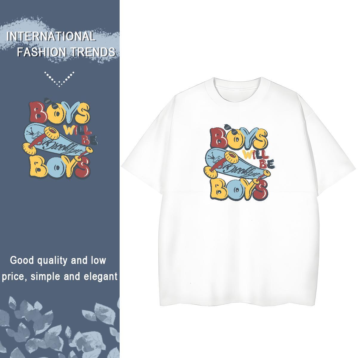 Loose Fit T-Shirts 230g Cotton letter Casual Daily Wear Custom Printed Breathable Crew Neck Couples T Shirts Stylist Tee Shirt