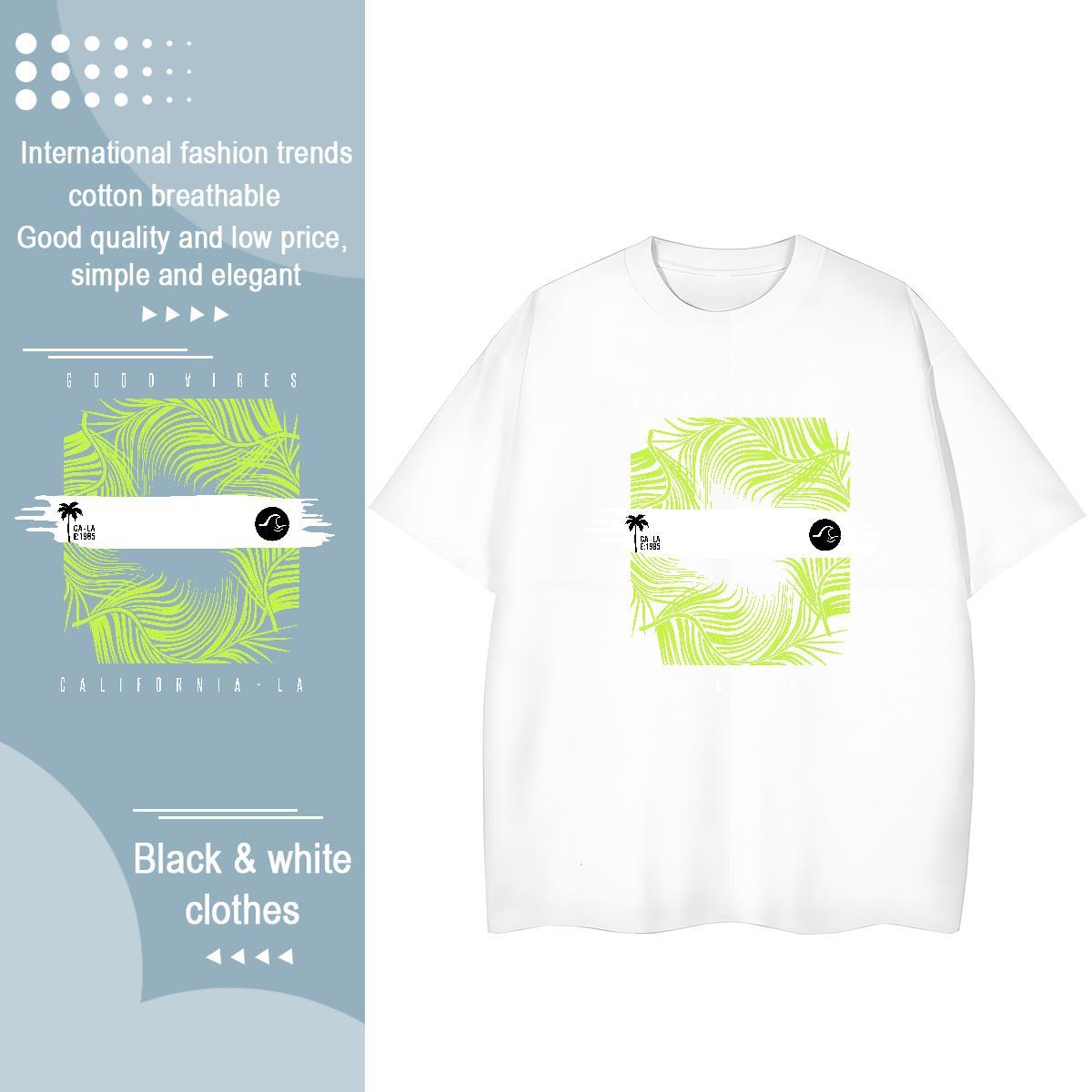 High quality Unisex Tshirts 230g 100% Cotton painting Casual Beach T Shirts Women O-Neck Short Sleeve Custom Printing Clothes