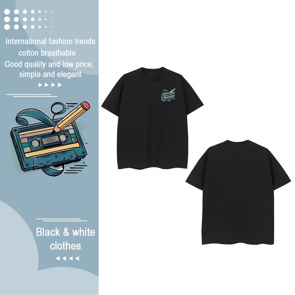 New Arrival Men Tops Tees radio Street 230g 100% Cotton Polos Short Sleeve O-Neck Designer Men T Shirts Custom Cartoon