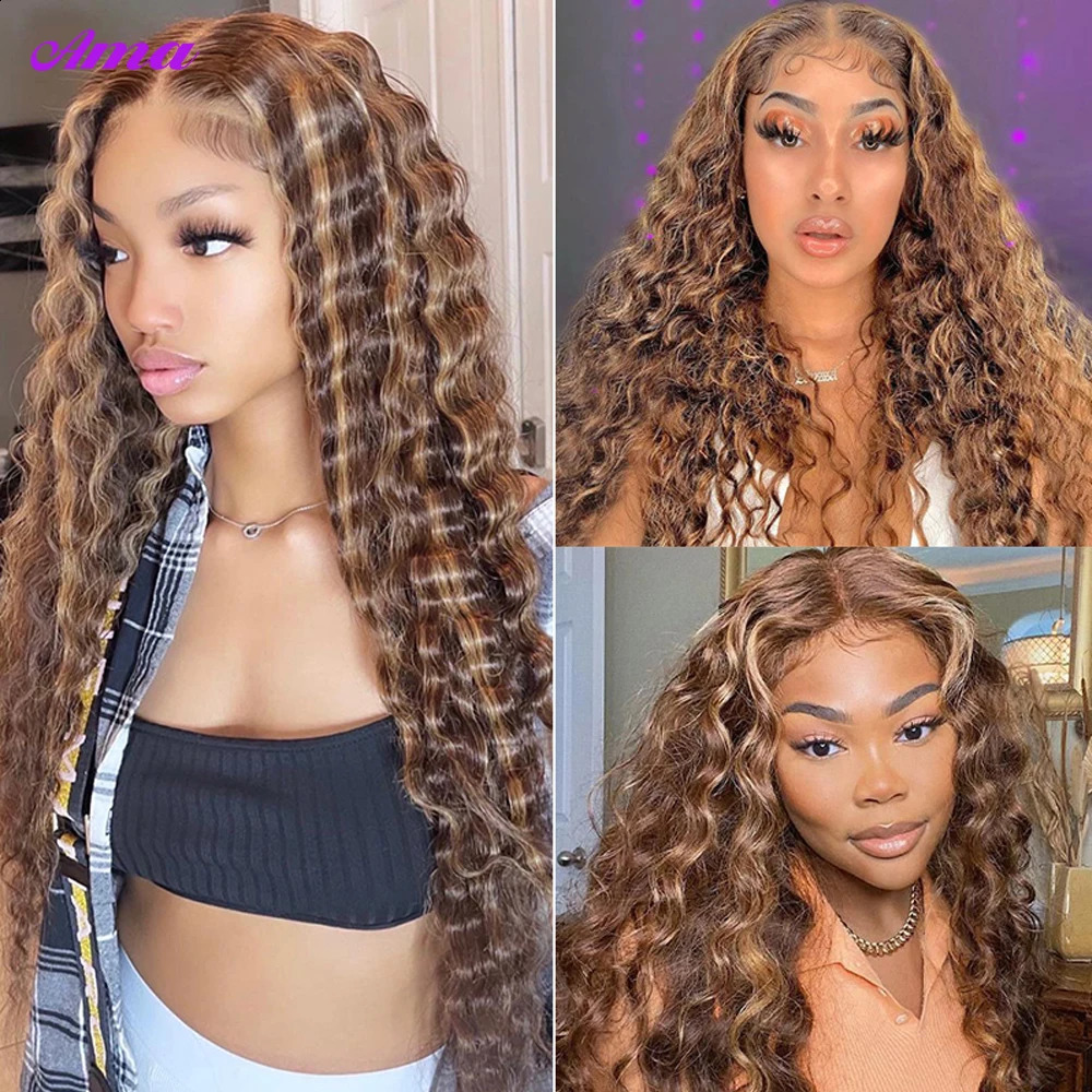 4 27 Highlight Loose Deep Wave Bundles 30 inch Ombre Color Human Hair Bundle Brazilian Braiding 1 3 Trade 240801